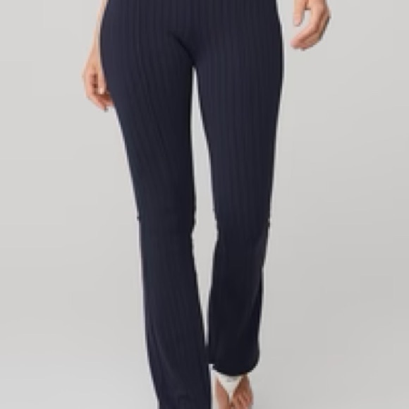 ALO Yoga Navy Ribbed Leggings - Picture 2 of 7